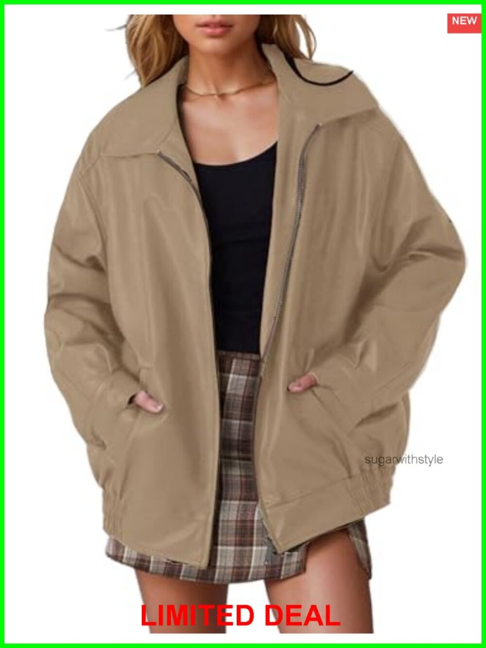 Faux Leather Oversized Motorcycle Bomber Jacket with Pockets